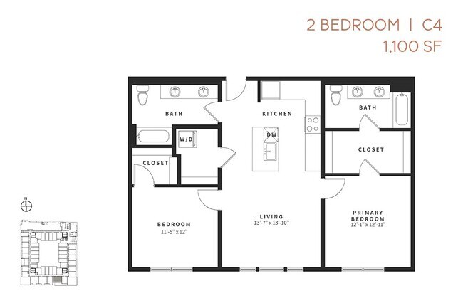 Two Bedroom C4 223 floor plan